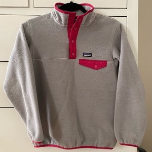 Patagonia Girls’ Lightweight Synchilla Fleece, Grey, Size L (12)